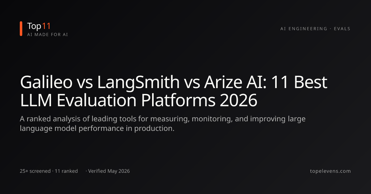 The 11 Best LLM Evaluation Platforms (2026) · Top 11